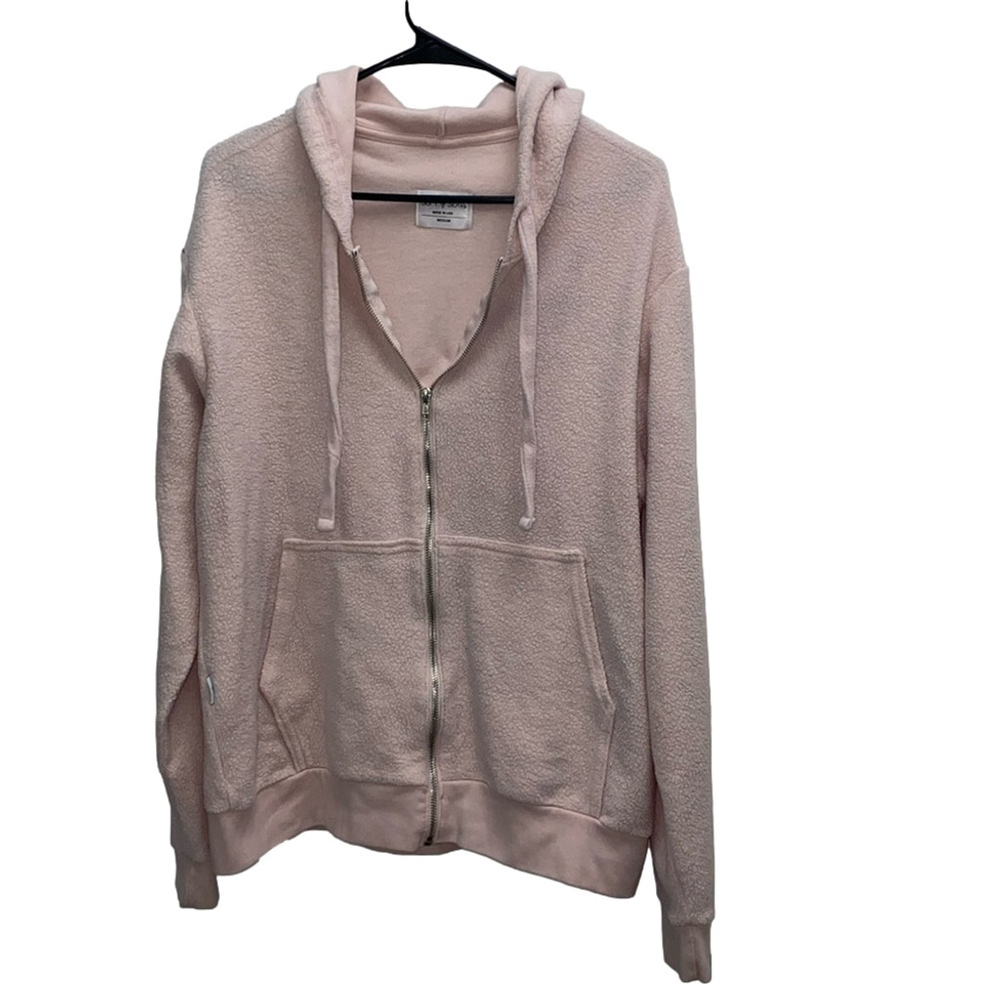 Soft Serve The Original Cloud Cotton Zip Up Hooded Pink Sweatshirt Size Medium